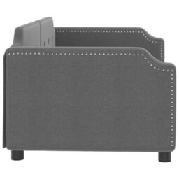 Berkfield Day Bed Dark Grey 90X190 Cm Fabric - thumbnail 4