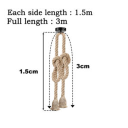 Double Rope Pendant Lighting Jute Rope 3M Pendant Light Manila Hemp Rope 2 Lights Rope Chandelier Farmhouse Pendant Lighting - thumbnail 3