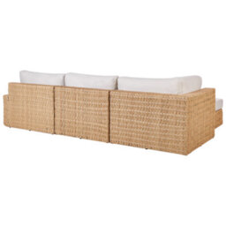 Beliani Garden Corner Sofa With Table 4 Seater Oliveri Pe Rattan Right Hand Beige - thumbnail 7