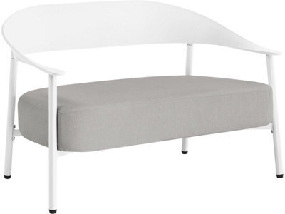 "Habitat and Garden Céora"" Plastic And Metal Garden Sofa - 2 Seater - White" - image 1