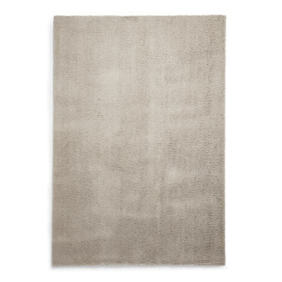Silver Shaggy Washable Plain Modern Rug For Living Room Bedroom & Dining Room-60Cm X 115Cm - image 1