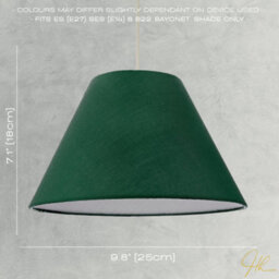 Happy Homewares 10 Inch Forest Green Cotton Coolie Lampshade For Table Lamp Or Pendant - thumbnail 6