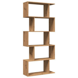 Berkfield Room Divider Bookcase 5-Tier Artisan Oak 70X24X161 Cm Engineered Wood - thumbnail 2