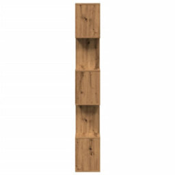 Berkfield Room Divider Bookcase 5-Tier Artisan Oak 70X24X161 Cm Engineered Wood - thumbnail 6