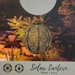 Dawsons Living, Solar Powered Led Large Garden Lantern Outdoor Light - Select Colours & Shapes - Round Moroccan Green - thumbnail 3