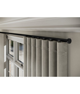 28mm Styleline Gliding Curtain Pole Set With Stud End - Black, 320Cm - image 1