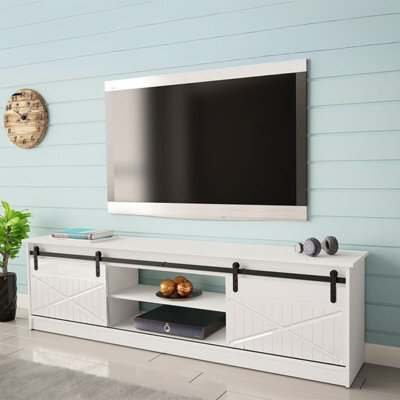 Granero Tv Cabinet Modern Living Room Entertainment Unit With Storage White Design In High Gloss Finish - image 1