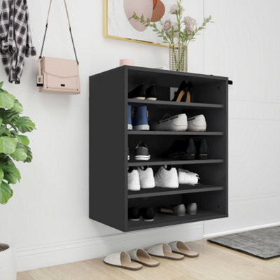 Berkfield Shoe Cabinet Black 60X35X70 Cm Engineered Wood - image 1