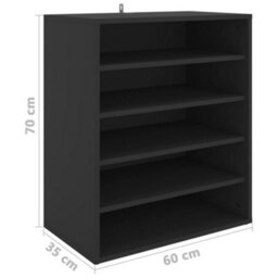Berkfield Shoe Cabinet Black 60X35X70 Cm Engineered Wood - thumbnail 9