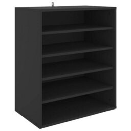 Berkfield Shoe Cabinet Black 60X35X70 Cm Engineered Wood - thumbnail 2