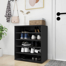 Berkfield Shoe Cabinet Black 60X35X70 Cm Engineered Wood - thumbnail 7