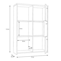 Wyld Haus Willowmere 6-Door Chest Cabinet In White And Artisan Oak - thumbnail 9