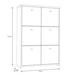 Wyld Haus Willowmere 6-Door Chest Cabinet In White And Artisan Oak - thumbnail 3