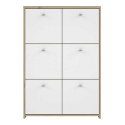 Wyld Haus Willowmere 6-Door Chest Cabinet In White And Artisan Oak - thumbnail 4