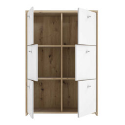 Wyld Haus Willowmere 6-Door Chest Cabinet In White And Artisan Oak - thumbnail 7