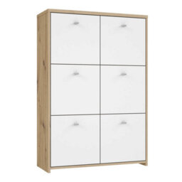 Wyld Haus Willowmere 6-Door Chest Cabinet In White And Artisan Oak - thumbnail 2