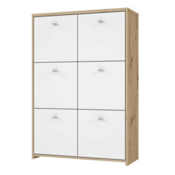 Wyld Haus Willowmere 6-Door Chest Cabinet In White And Artisan Oak - thumbnail 5