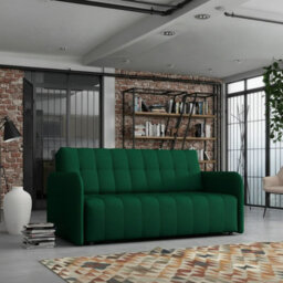 Viva Grand Iv Sofa Bed With Storage And Wooden Legs, Wavy Springs, Sleep Function Size 165X98X85 Cm Green - thumbnail 2