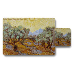 Benjamin Tate Design Yellow Sky And Sunny Olive Trees Placemats And Coaster Set - thumbnail 1