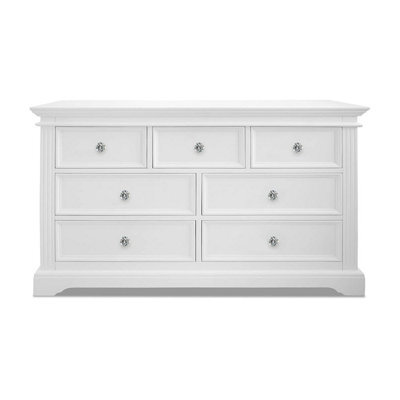 Statement Furniture Gainsborough White 3 Over 4 Chest Of Drawers With Crystal Handles - image 1