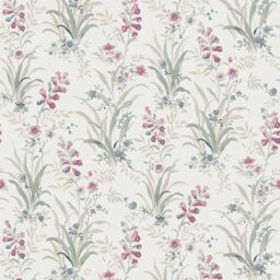 Laura Ashley White, Pink & Duck Egg Mosedale Posy Smooth Wallpaper - thumbnail 2