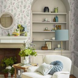 Laura Ashley White, Pink & Duck Egg Mosedale Posy Smooth Wallpaper - thumbnail 5