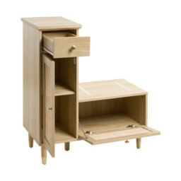 Beliani Shoe Storage Bench Forster Light Brown - thumbnail 4