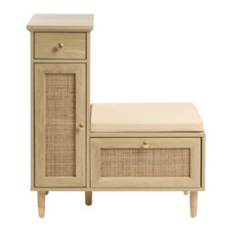 Beliani Shoe Storage Bench Forster Light Brown - thumbnail 5