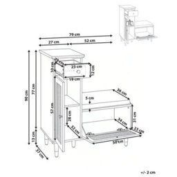 Beliani Shoe Storage Bench Forster Light Brown - thumbnail 3
