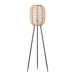Luminosa Lighting Luminosa Zaire Complete Floor Lamp, Natural Linen, Natural Bamboo, Matt Black - thumbnail 6
