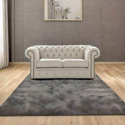 Chesterfield 2 Seater Shelly Cottonseed Leather Sofa Settee Bespoke In Classic Style - thumbnail 3