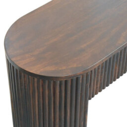 Artisan Furniture Solid Wood Velvet Mocha Fluted Bench, Dark Brown - thumbnail 6