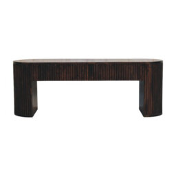 Artisan Furniture Solid Wood Velvet Mocha Fluted Bench, Dark Brown - thumbnail 2