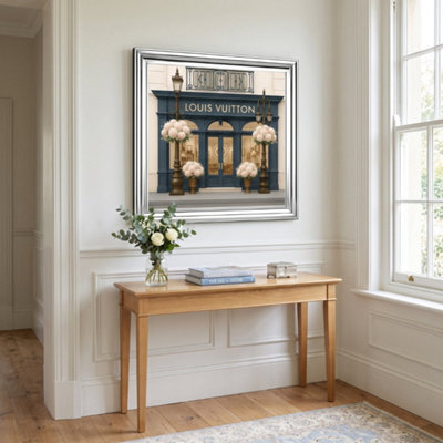 Home Luxe Interiors Lv Boutique Silver Step Frame Wall Art 70X70Cm Luxury Home Decor Piece - image 1