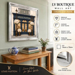 Home Luxe Interiors Lv Boutique Silver Step Frame Wall Art 70X70Cm Luxury Home Decor Piece - thumbnail 6