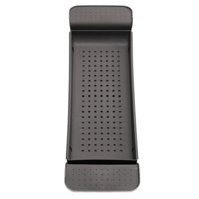 Black Grey Bath Rack Extendable Over Bath Tub Caddy Plastic Organizer Tray Bathroom Tidy - image 1