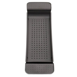 Black Grey Bath Rack Extendable Over Bath Tub Caddy Plastic Organizer Tray Bathroom Tidy - thumbnail 1