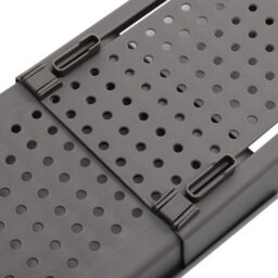 Black Grey Bath Rack Extendable Over Bath Tub Caddy Plastic Organizer Tray Bathroom Tidy - thumbnail 5