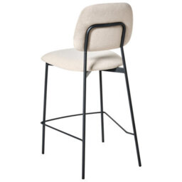 Beliani Set Of 2 Bar Chairs Duette Velvet Light Beige - thumbnail 6