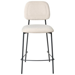 Beliani Set Of 2 Bar Chairs Duette Velvet Light Beige - thumbnail 5