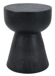 Nordlys Side Table In Black Magnesite Indoor Outdoor Modern Design Style Living Room - thumbnail 2