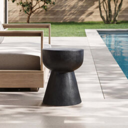 Nordlys Side Table In Black Magnesite Indoor Outdoor Modern Design Style Living Room - thumbnail 3