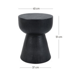Nordlys Side Table In Black Magnesite Indoor Outdoor Modern Design Style Living Room - thumbnail 6