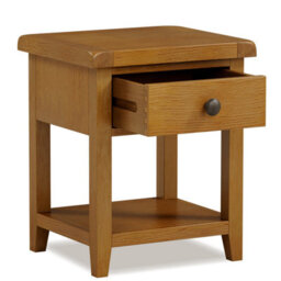 Rest Relax Elston Oak Lamp Table With Drawer Brown - thumbnail 3