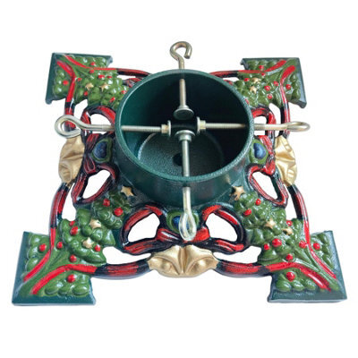 Holly International Cast Iron Christmas Tree Stand Decorative Trees & Bells For Real Trees Up To 8Ft - image 1
