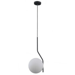 Luminosa Lighting Luminosa Modern Hanging Pendant Satin Black 1 Light  With White Shade, E27 - thumbnail 3
