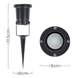Valuelights Berwick Modern Ip65 Rated 3 In 1 Ground/wall/spike Outdoor Light In Black Finish With Led Bulb - thumbnail 8