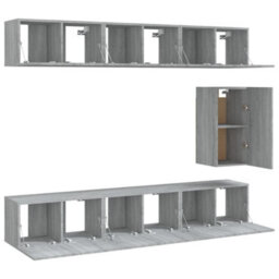 Berkfield 7 Piece Tv Cabinet Set Grey Sonoma Engineered Wood - thumbnail 4