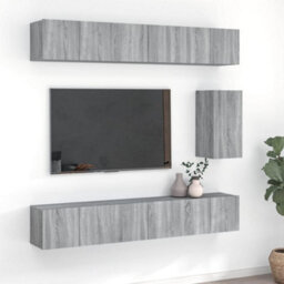 Berkfield 7 Piece Tv Cabinet Set Grey Sonoma Engineered Wood - thumbnail 1