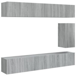 Berkfield 7 Piece Tv Cabinet Set Grey Sonoma Engineered Wood - thumbnail 2